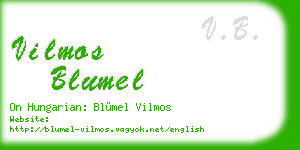 vilmos blumel business card
