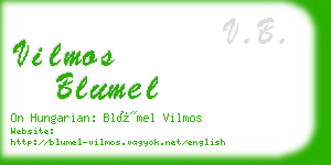 vilmos blumel business card